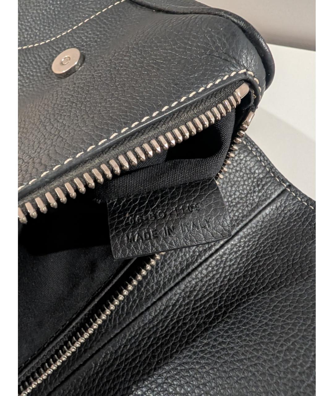 CHRISTIAN DIOR Черная кожаная сумка на плечо, фото 5