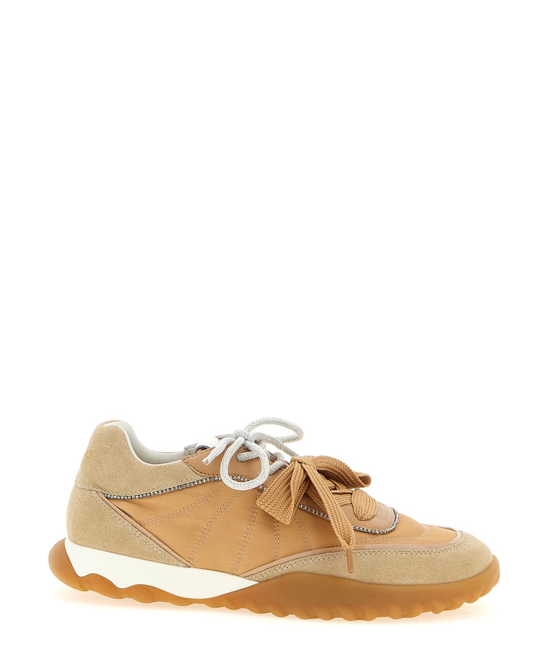 PINKO Бежевые замшевые кроссовки, фото 1