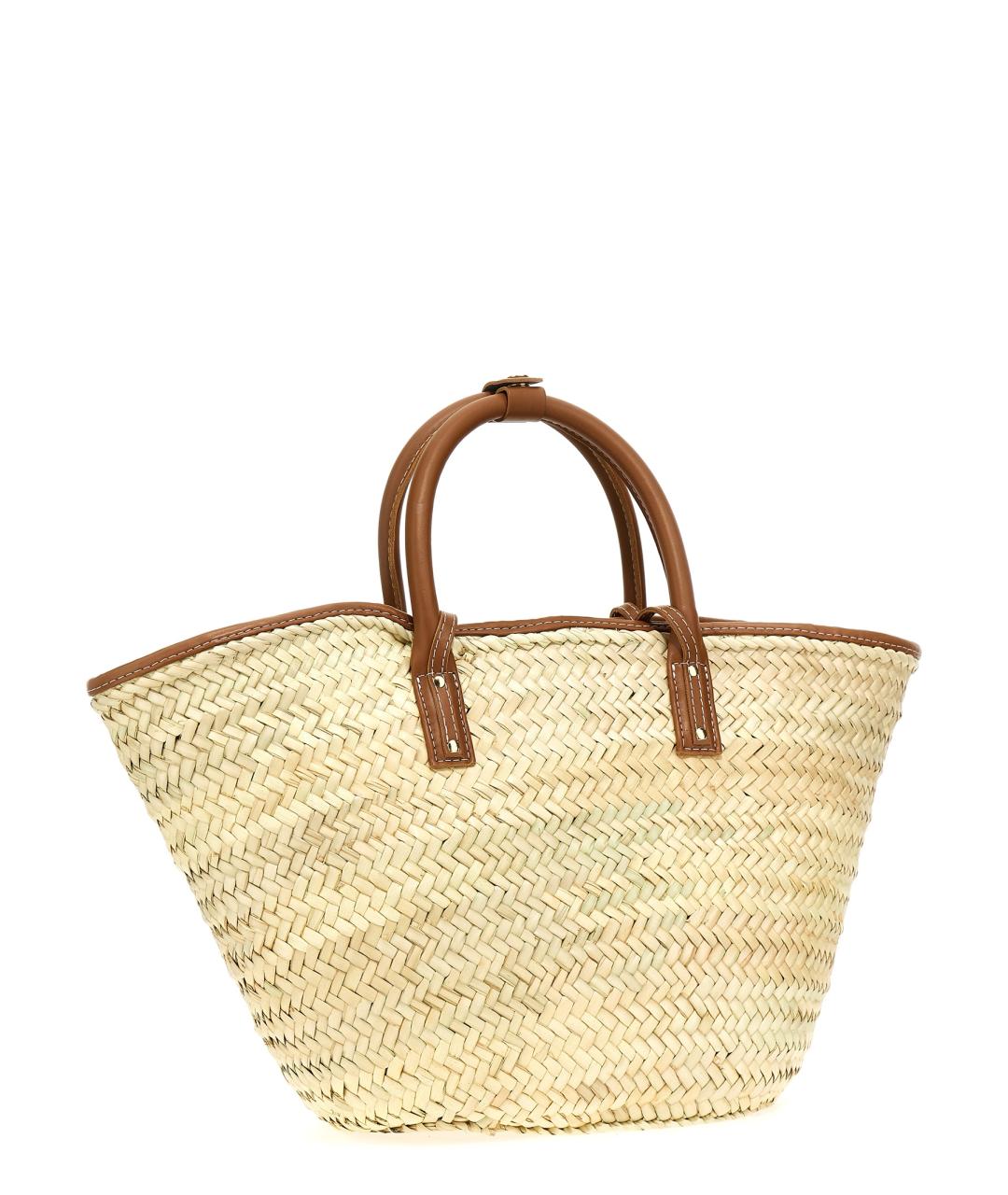 JACQUEMUS Бежевая пелетеная сумка тоут, фото 2