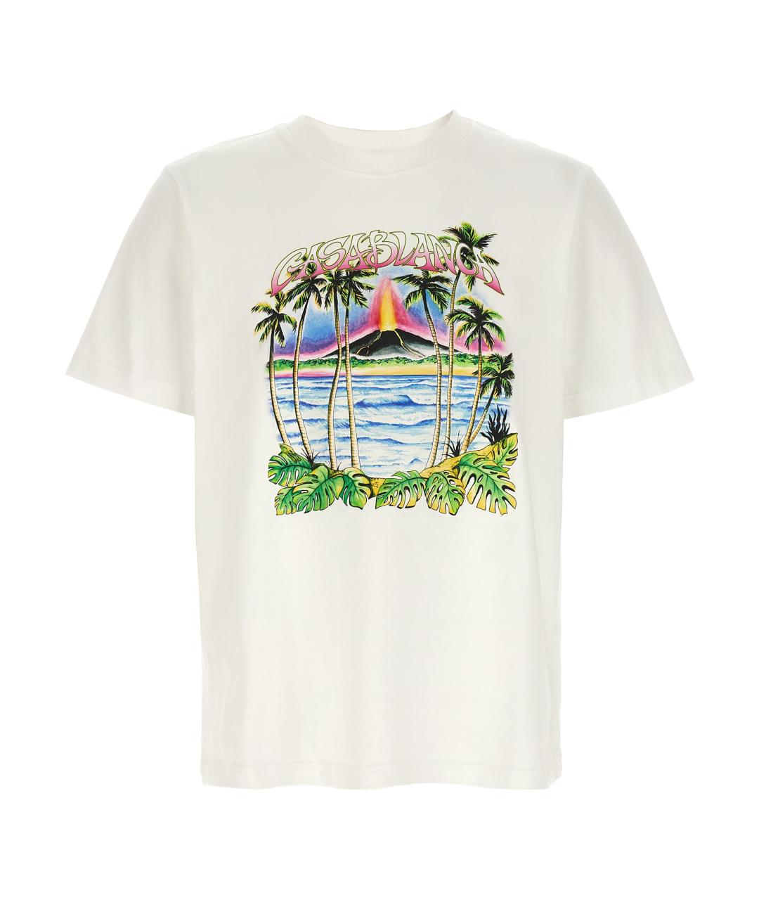 CASABLANCA Белая хлопковая футболка, фото 1