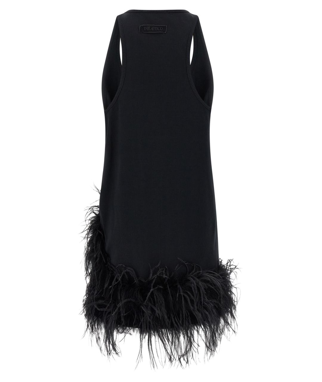 THE ATTICO Черное хлопковое коктейльное платье, фото 2