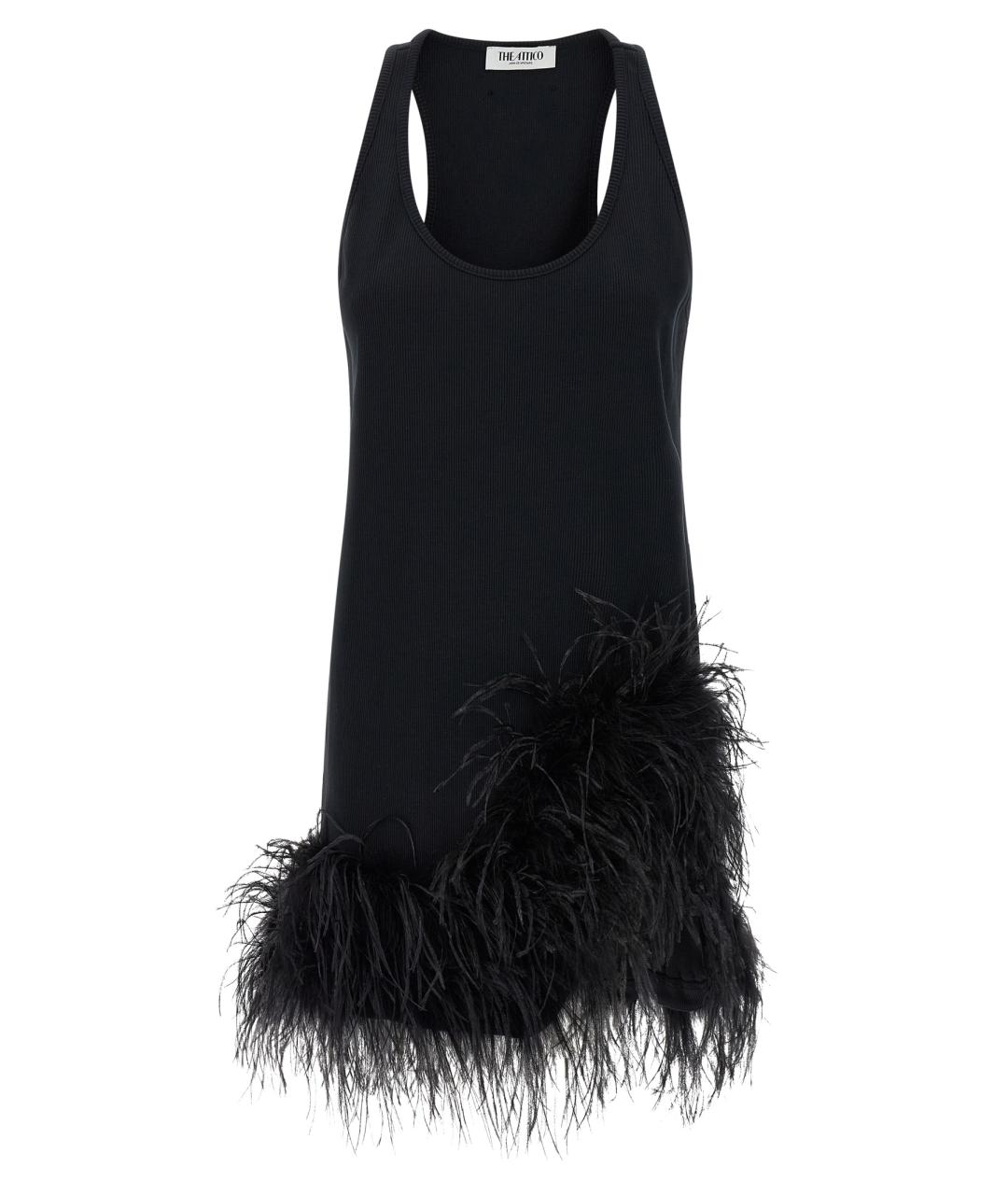 THE ATTICO Черное хлопковое коктейльное платье, фото 1