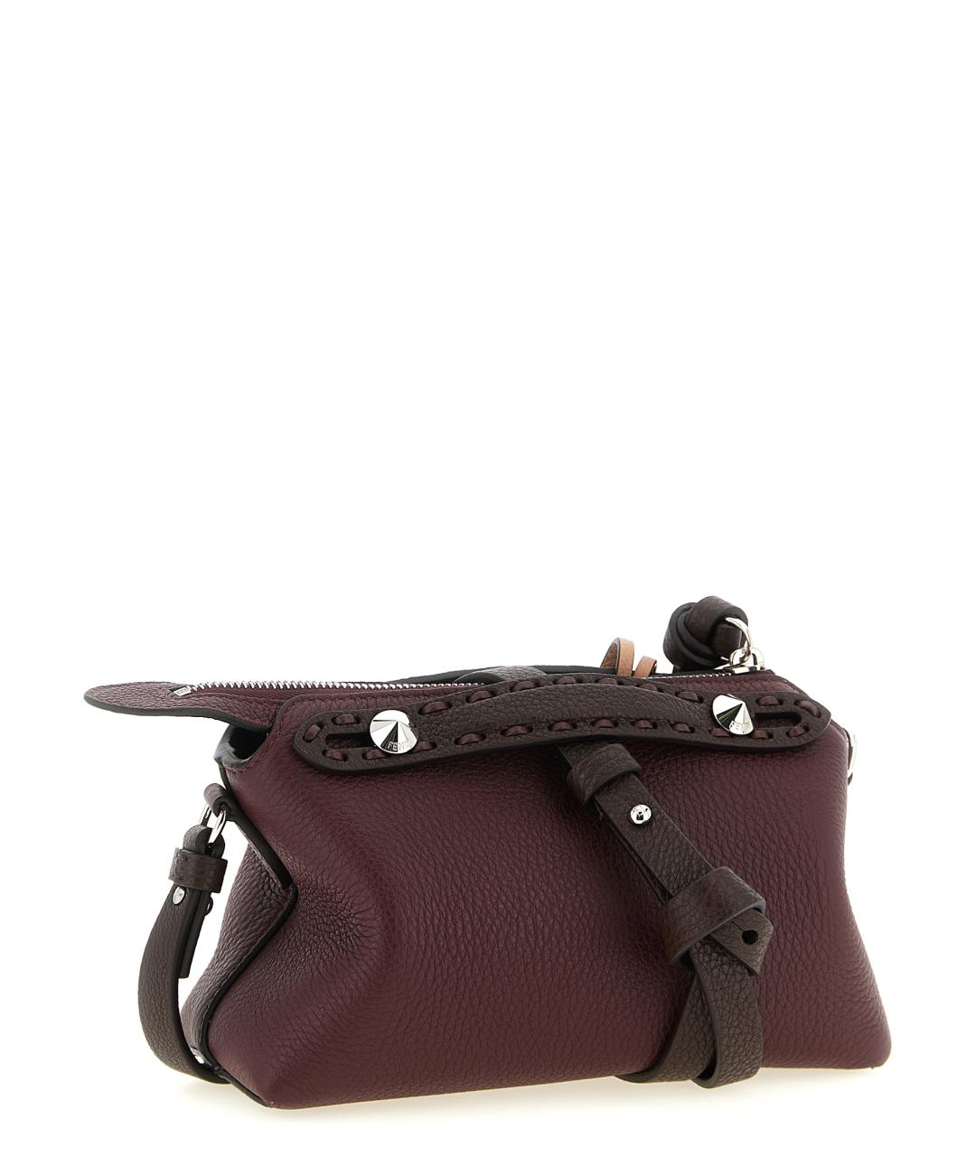 FENDI Бордовая кожаная сумка тоут, фото 2