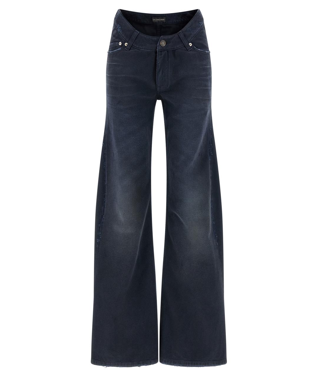 BALENCIAGA Синие хлопковые джинсы клеш, фото 1