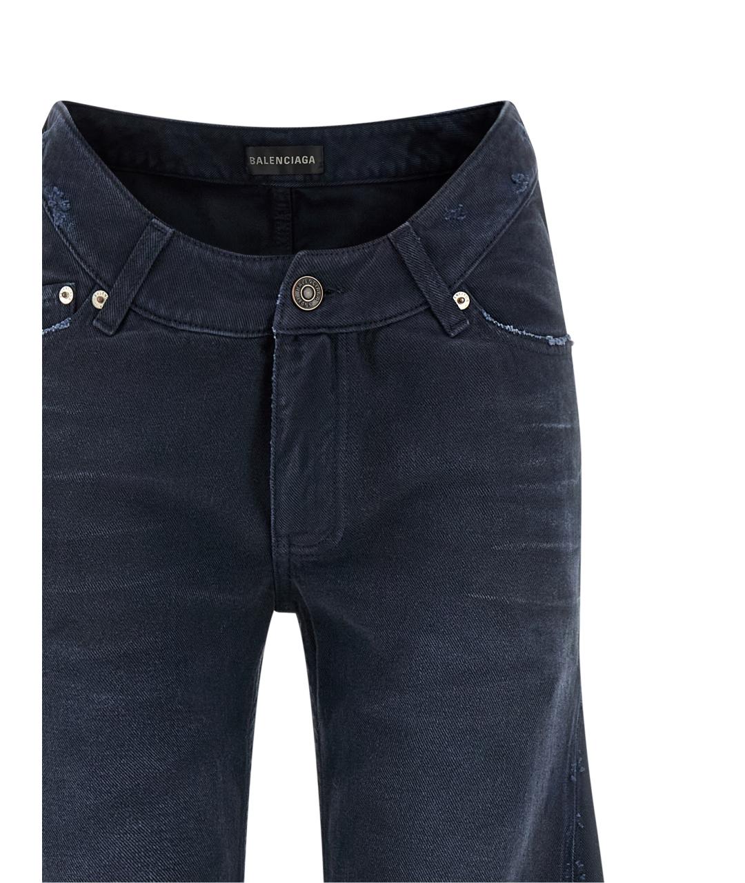 BALENCIAGA Синие хлопковые джинсы клеш, фото 3