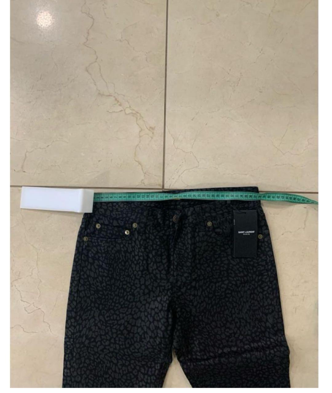 SAINT LAURENT Черные хлопковые прямые джинсы, фото 5
