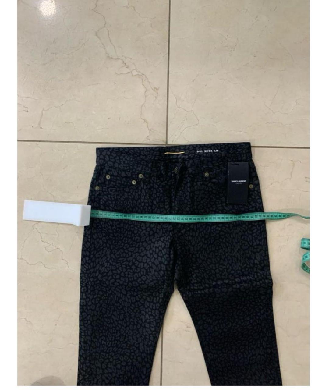 SAINT LAURENT Черные хлопковые прямые джинсы, фото 6