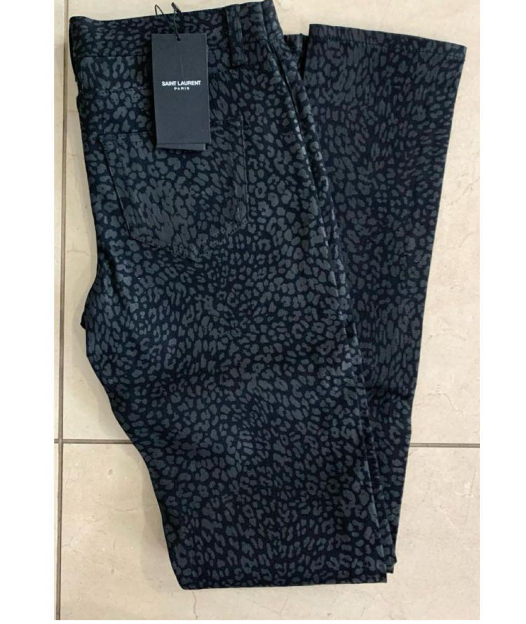 SAINT LAURENT Черные хлопковые прямые джинсы, фото 4