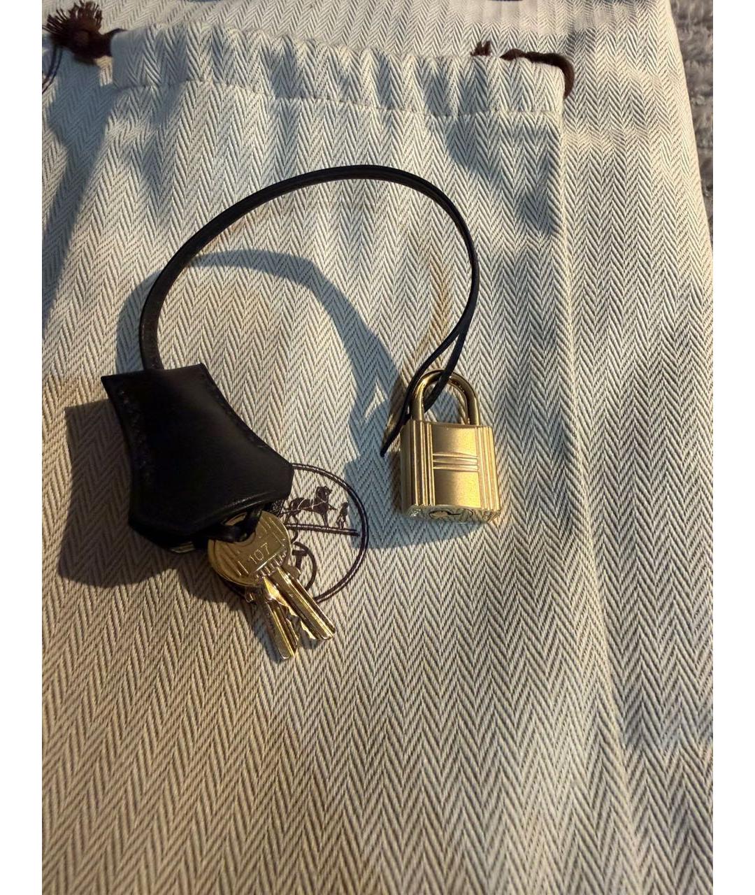 HERMES Черная кожаная сумка с короткими ручками, фото 7