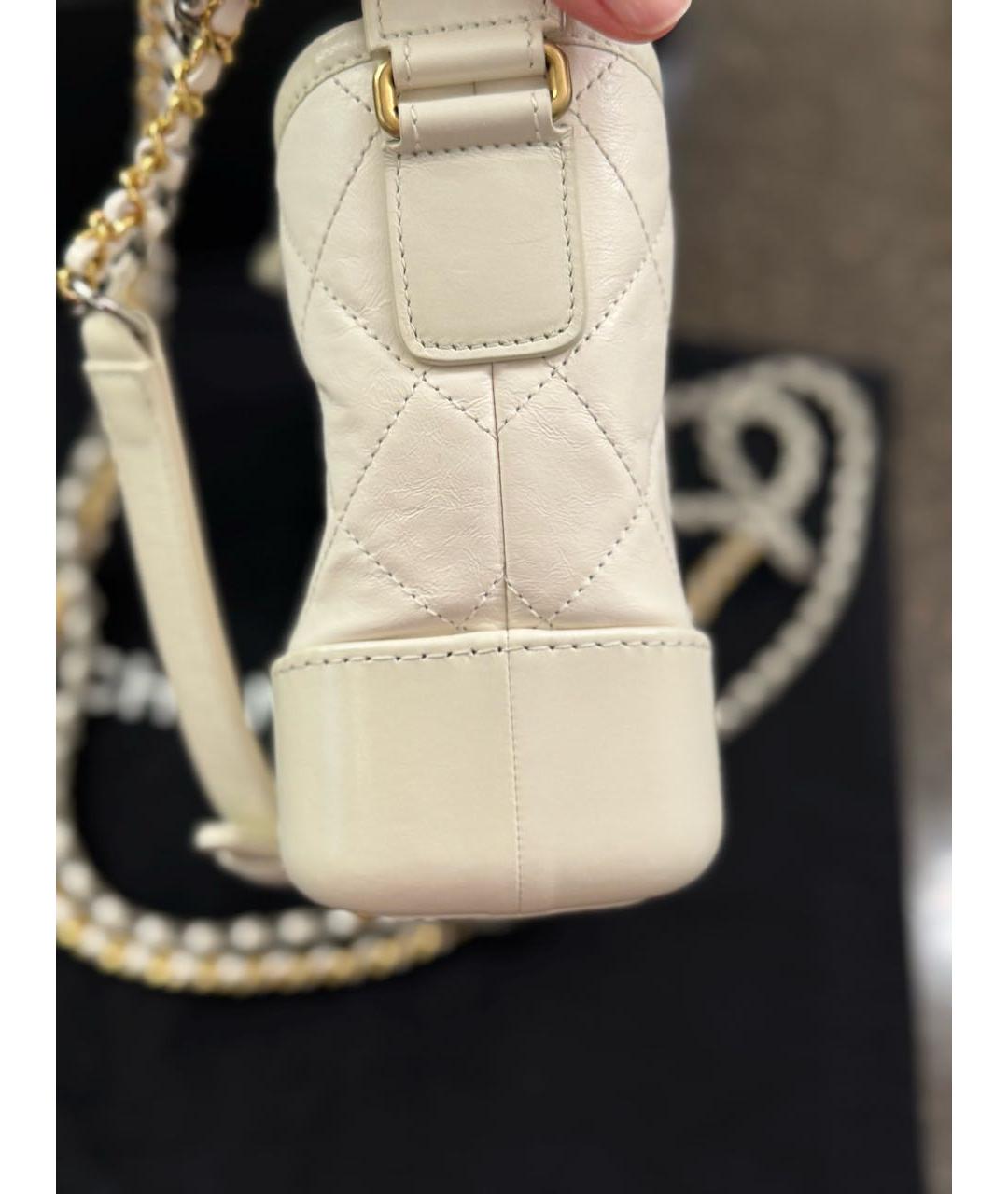 CHANEL Белая кожаная сумка через плечо, фото 7