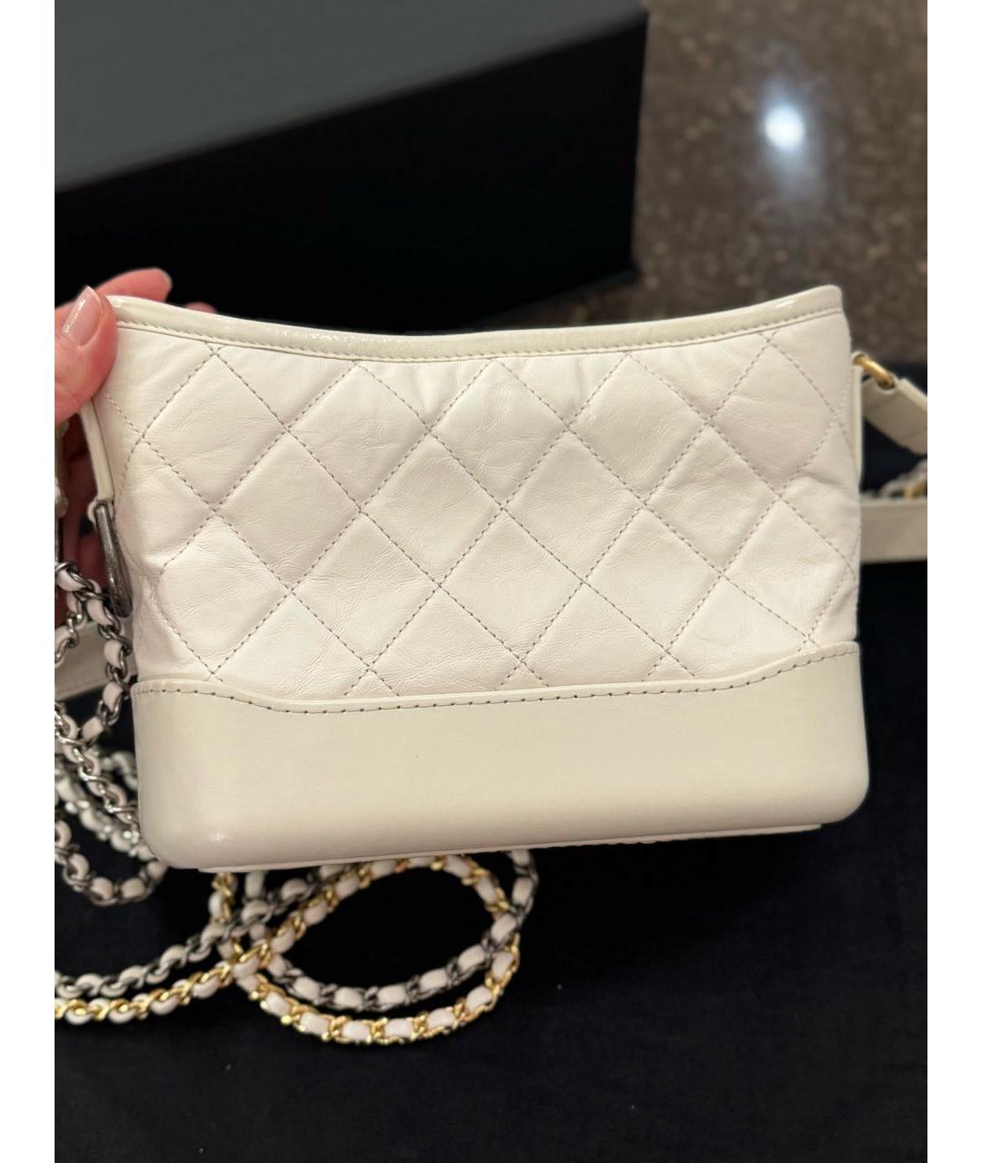 CHANEL Белая кожаная сумка через плечо, фото 2