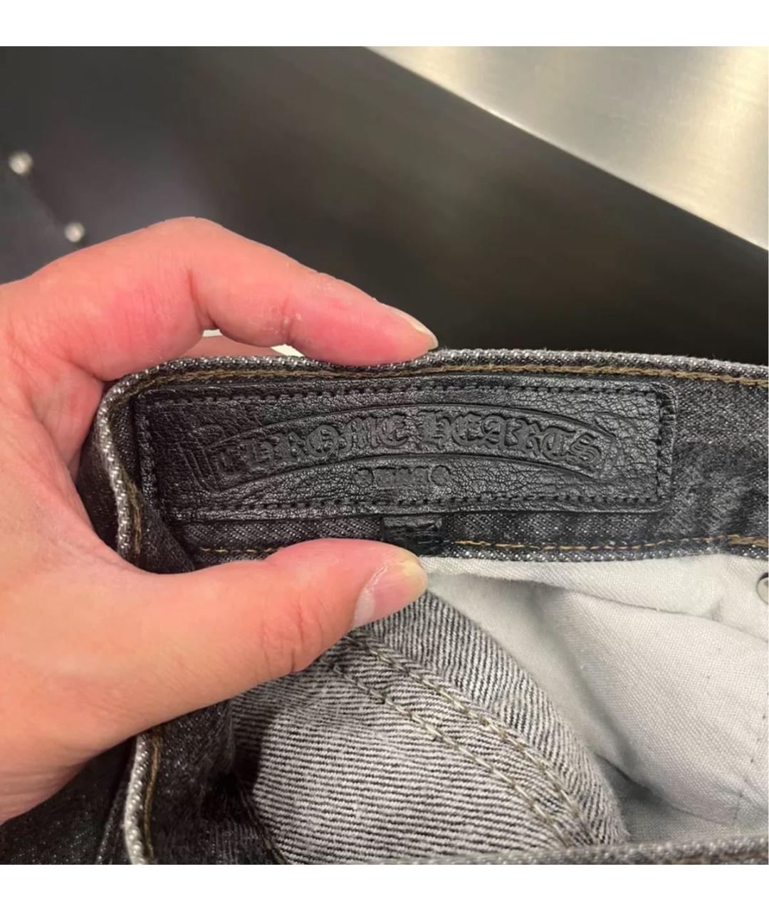 CHROME HEARTS Антрацитовые прямые джинсы, фото 5