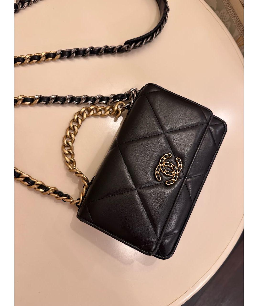 CHANEL Черная кожаная сумка через плечо, фото 6