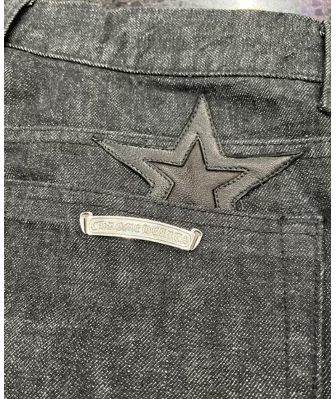 CHROME HEARTS Антрацитовые прямые джинсы, фото 4