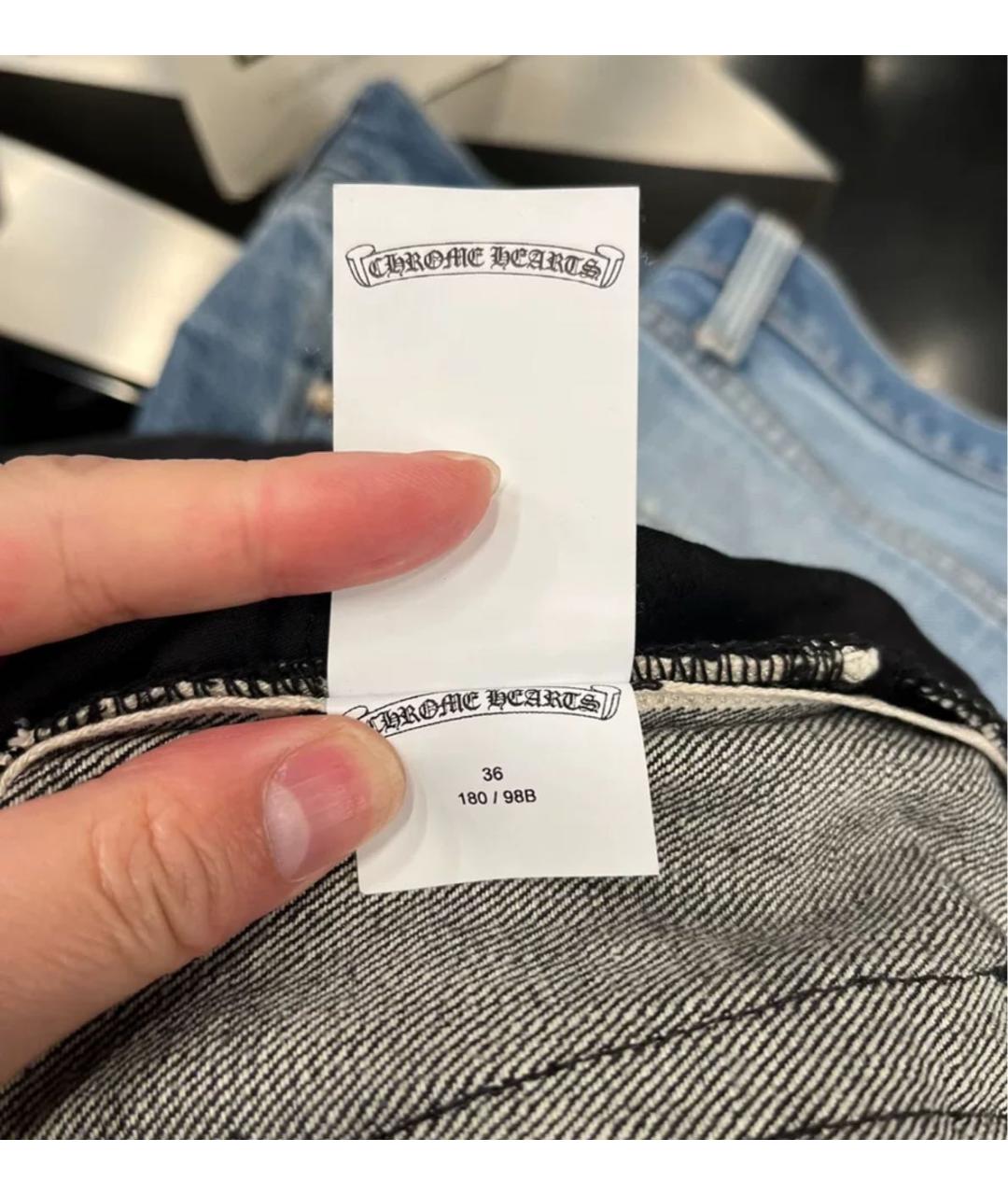 CHROME HEARTS Антрацитовые прямые джинсы, фото 6