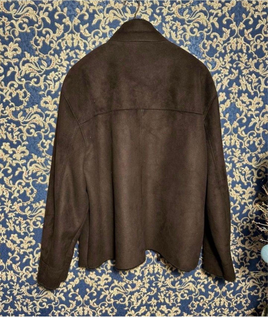 CALVIN KLEIN Коричневая полиэстеровая дубленка/шуба, фото 2