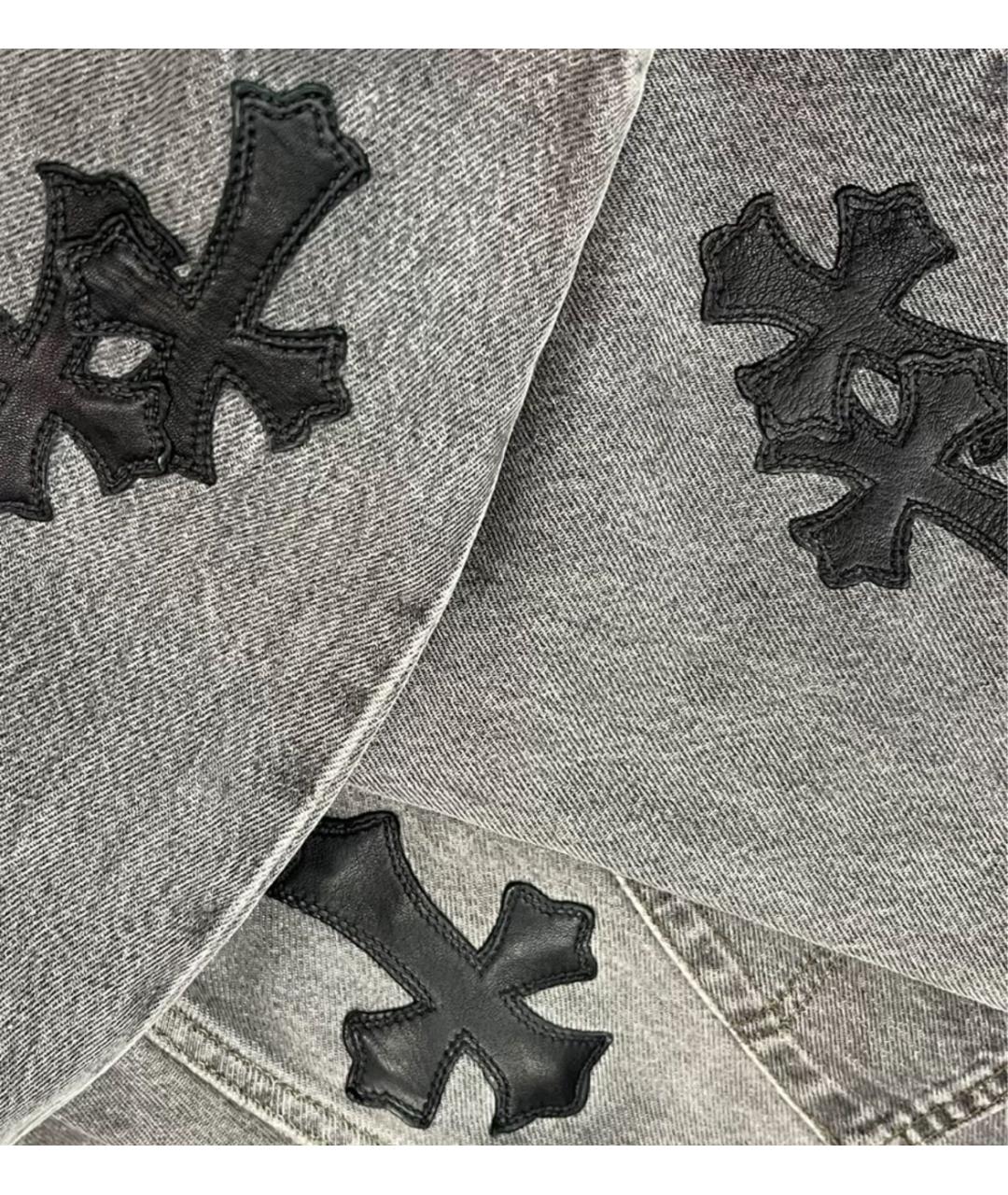 CHROME HEARTS Антрацитовые прямые джинсы, фото 4