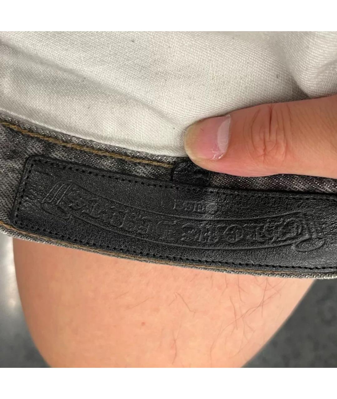 CHROME HEARTS Антрацитовые прямые джинсы, фото 5