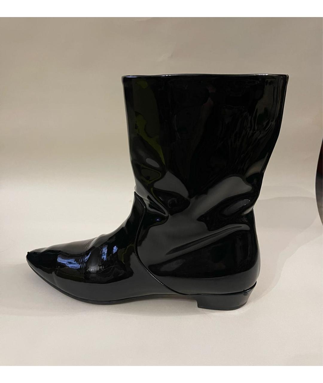MIU MIU Черные сапоги из лакированной кожи, фото 9