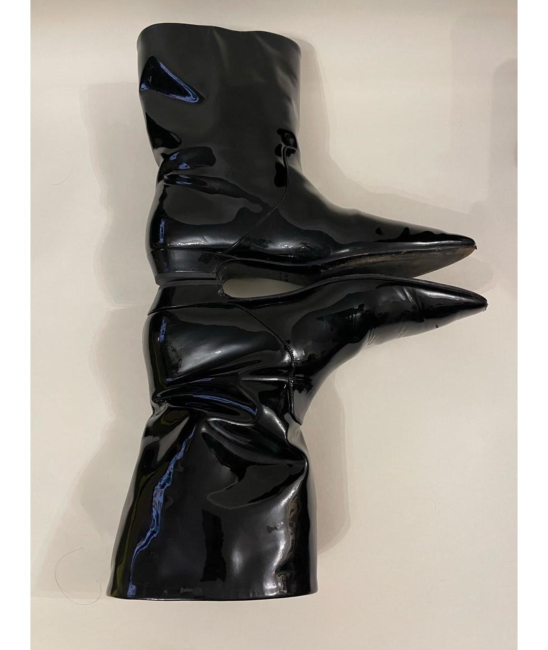 MIU MIU Черные сапоги из лакированной кожи, фото 3