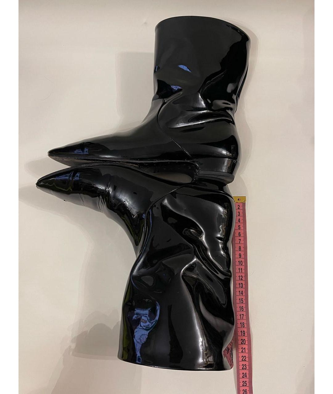 MIU MIU Черные сапоги из лакированной кожи, фото 4