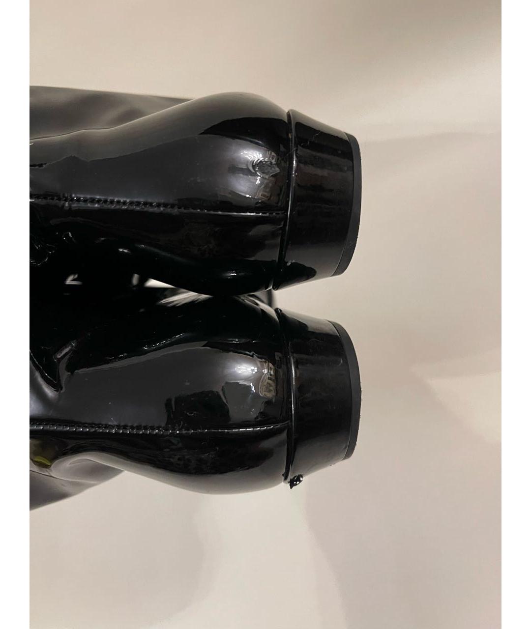 MIU MIU Черные сапоги из лакированной кожи, фото 6
