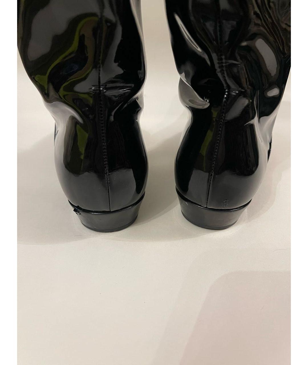 MIU MIU Черные сапоги из лакированной кожи, фото 5
