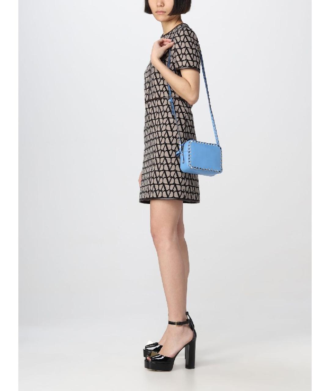 VALENTINO Бежевая кожаная сумка через плечо, фото 8