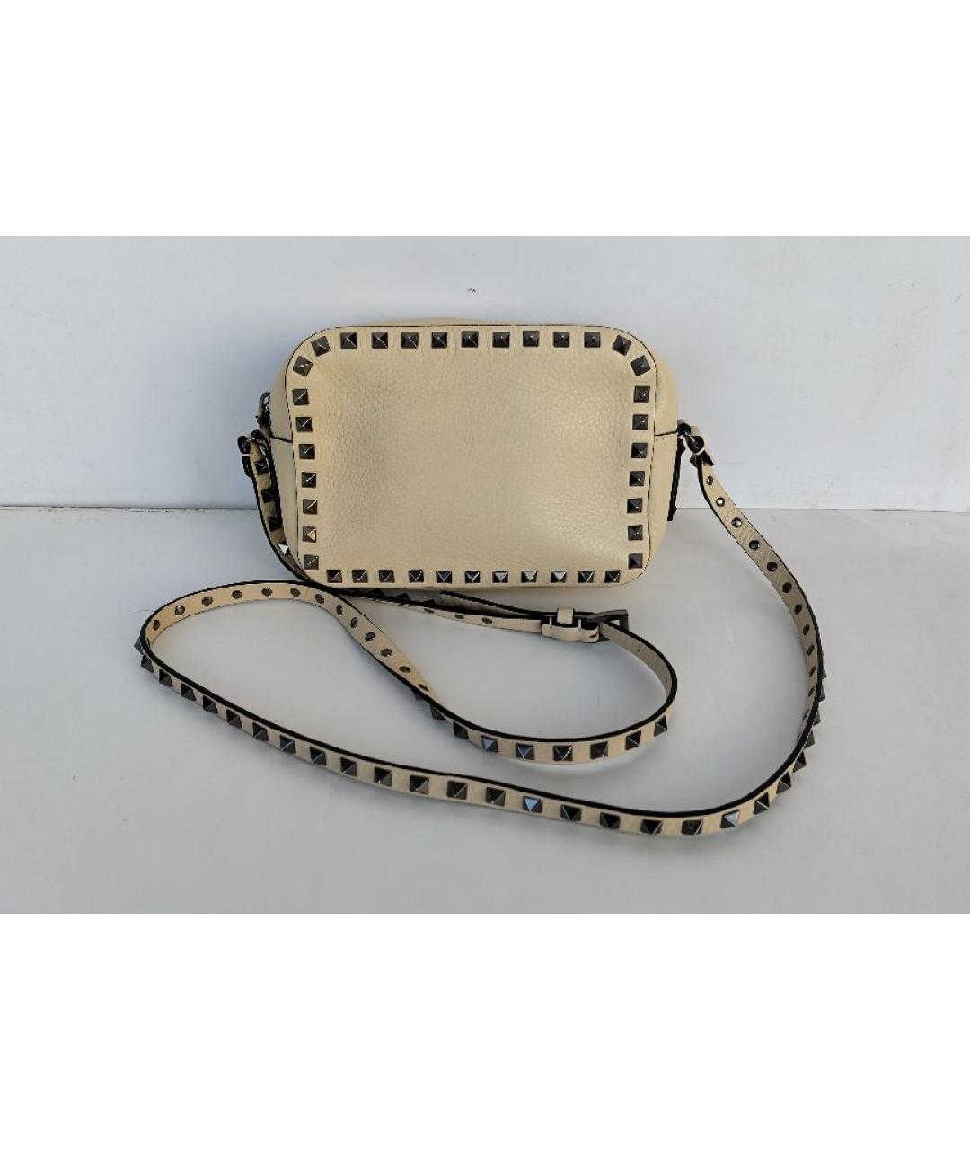 VALENTINO Бежевая кожаная сумка через плечо, фото 2