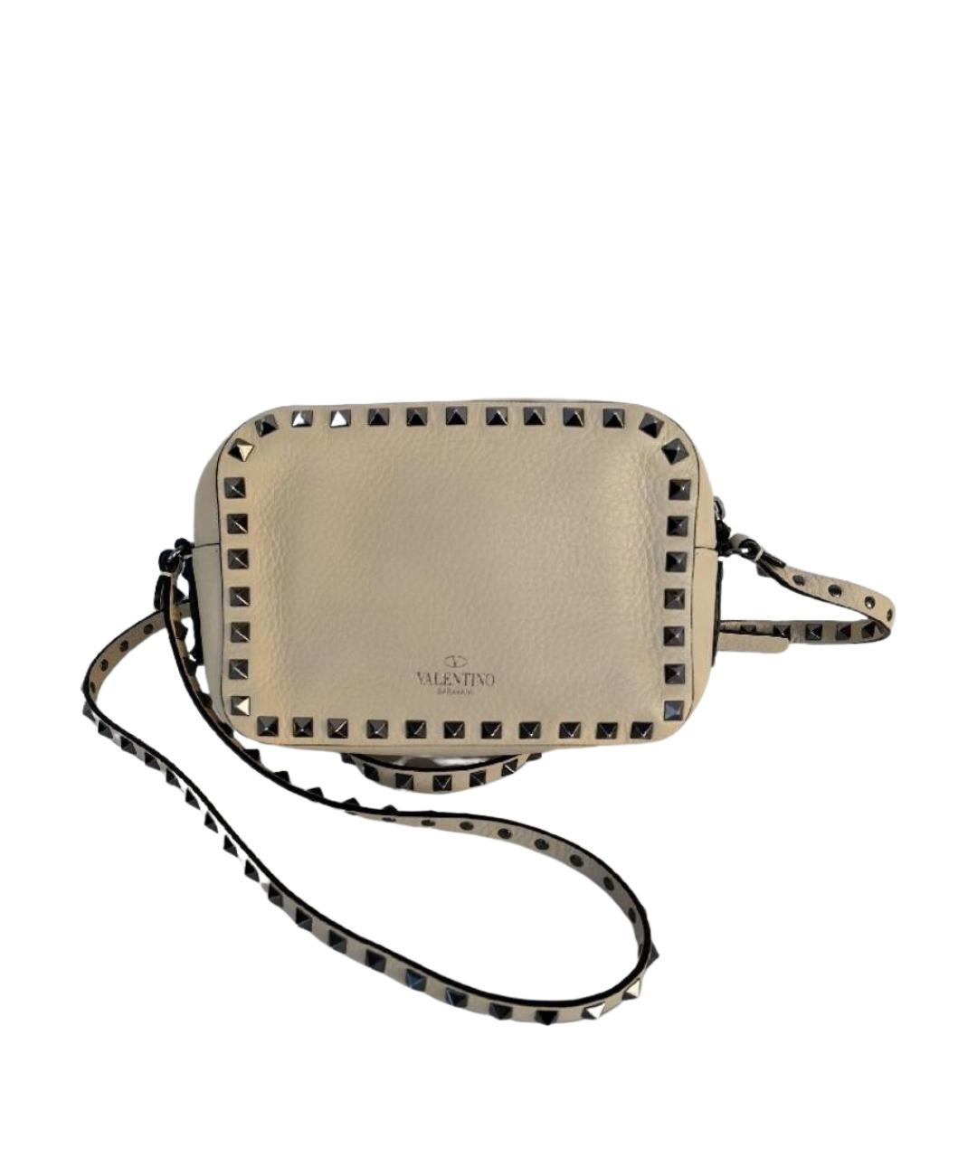 VALENTINO Бежевая кожаная сумка через плечо, фото 1