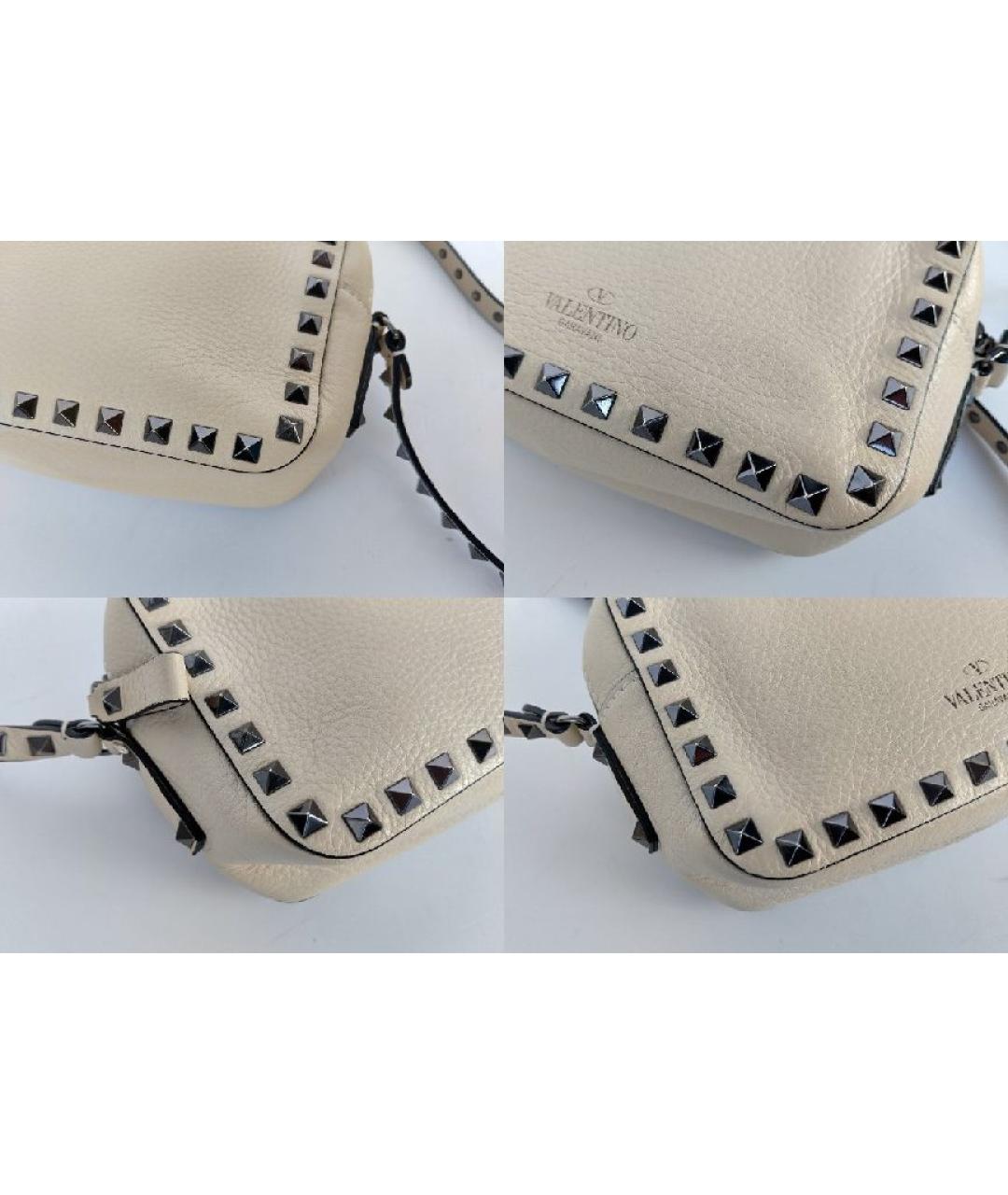 VALENTINO Бежевая кожаная сумка через плечо, фото 3