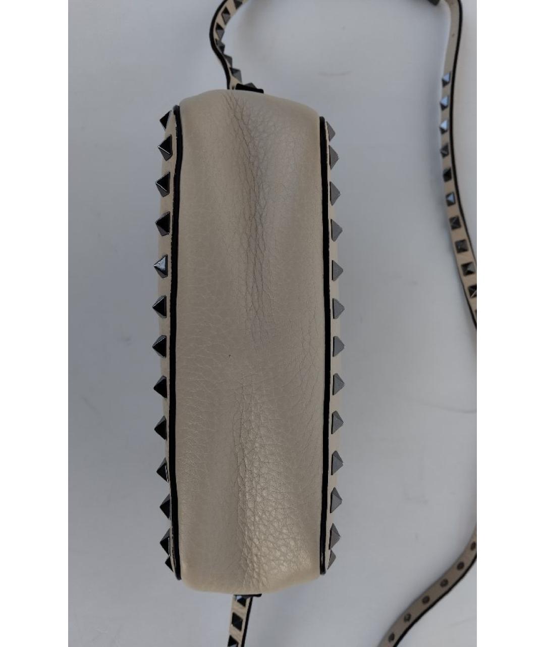 VALENTINO Бежевая кожаная сумка через плечо, фото 5
