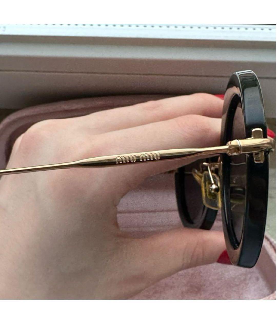 MIU MIU Черные пластиковые солнцезащитные очки, фото 3