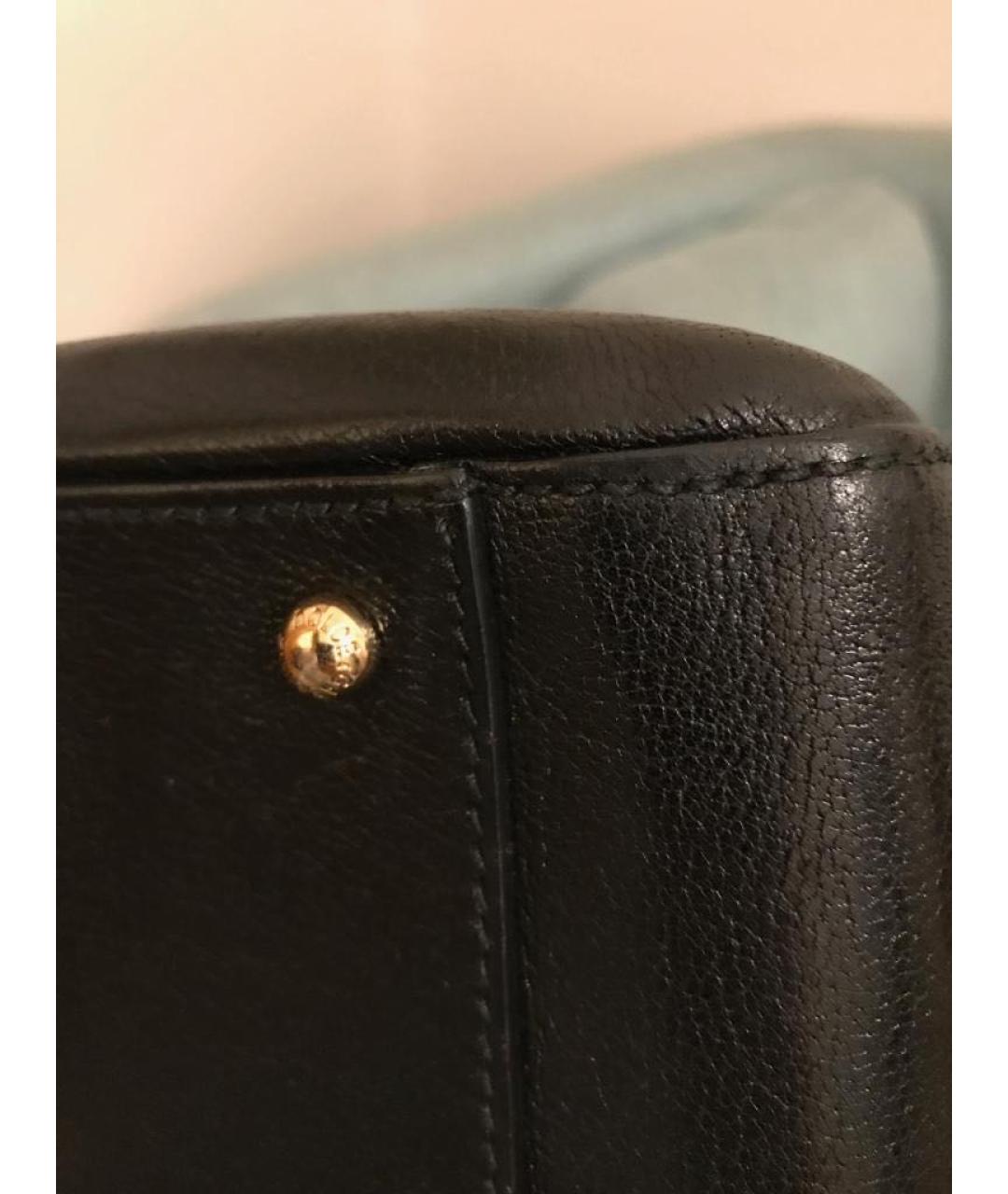 DOLCE&GABBANA Черная кожаная сумка с короткими ручками, фото 6