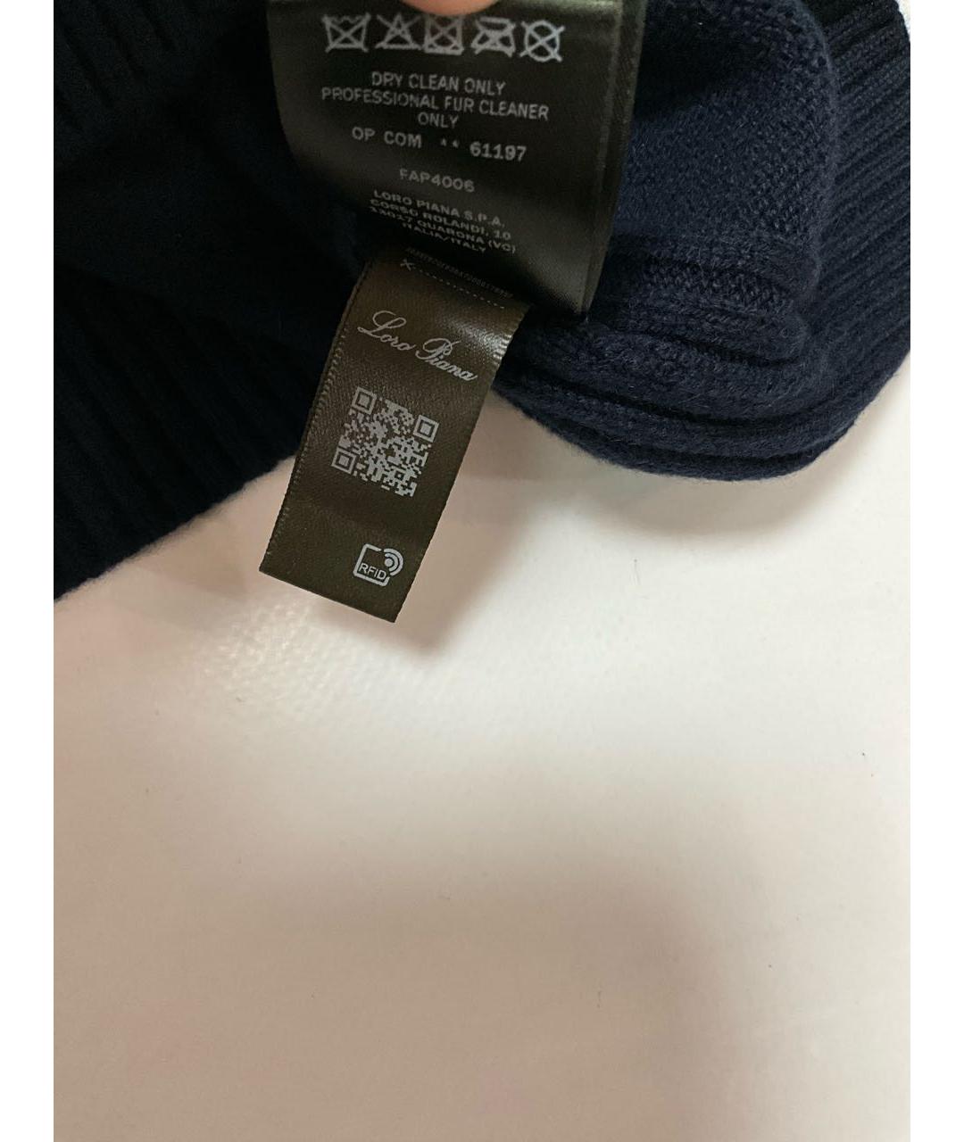 LORO PIANA Темно-синий кашемировый джемпер / свитер, фото 7