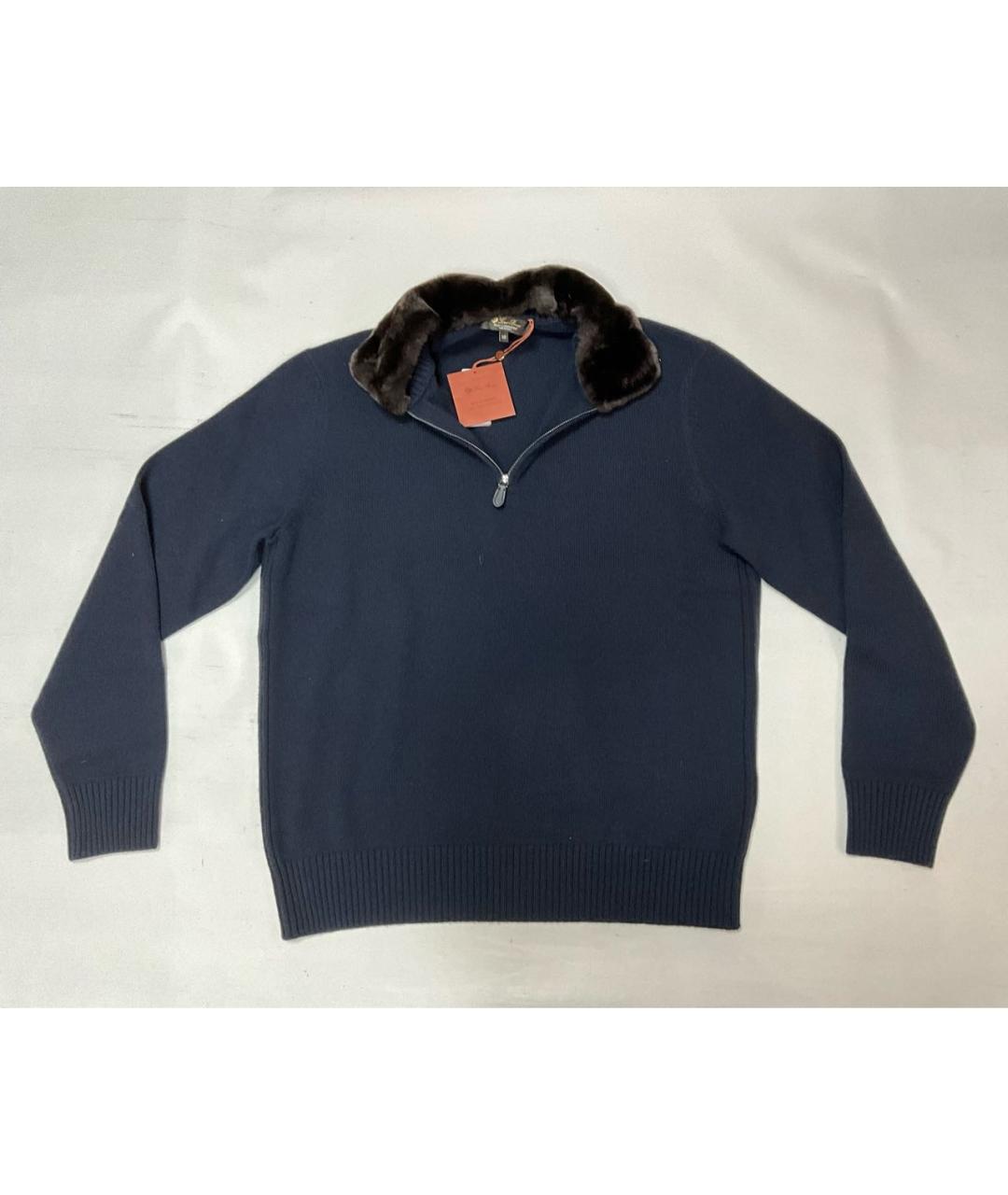 LORO PIANA Темно-синий кашемировый джемпер / свитер, фото 3
