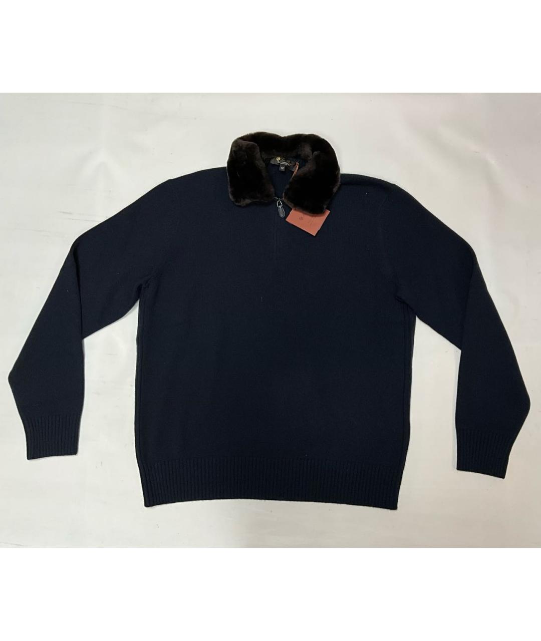 LORO PIANA Темно-синий кашемировый джемпер / свитер, фото 8