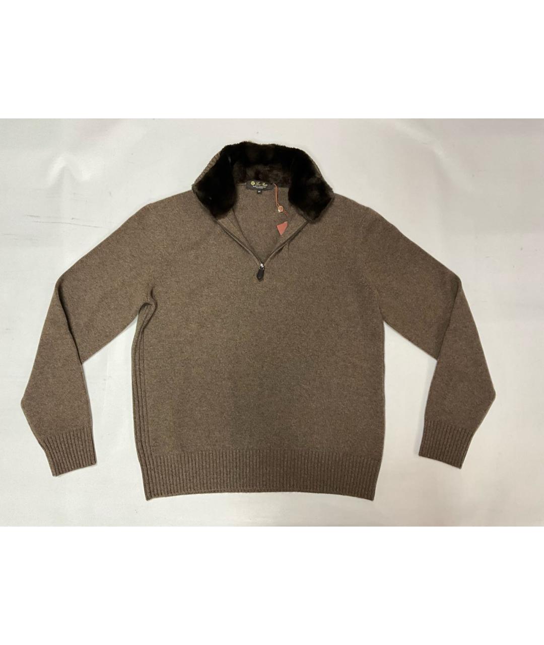 LORO PIANA Коричневый кашемировый джемпер / свитер, фото 2