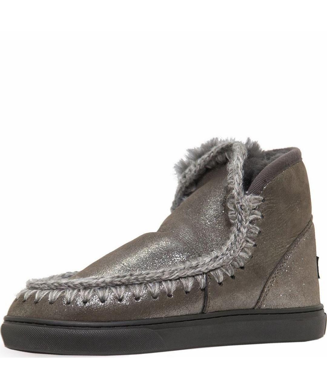 MOU Серые кожаные ботинки, фото 2