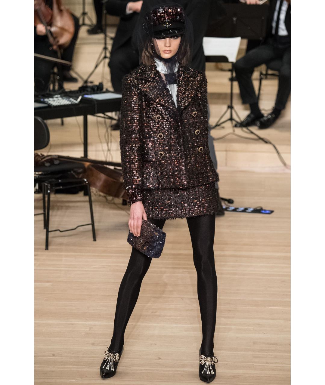 CHANEL Черный твидовый жакет/пиджак, фото 2