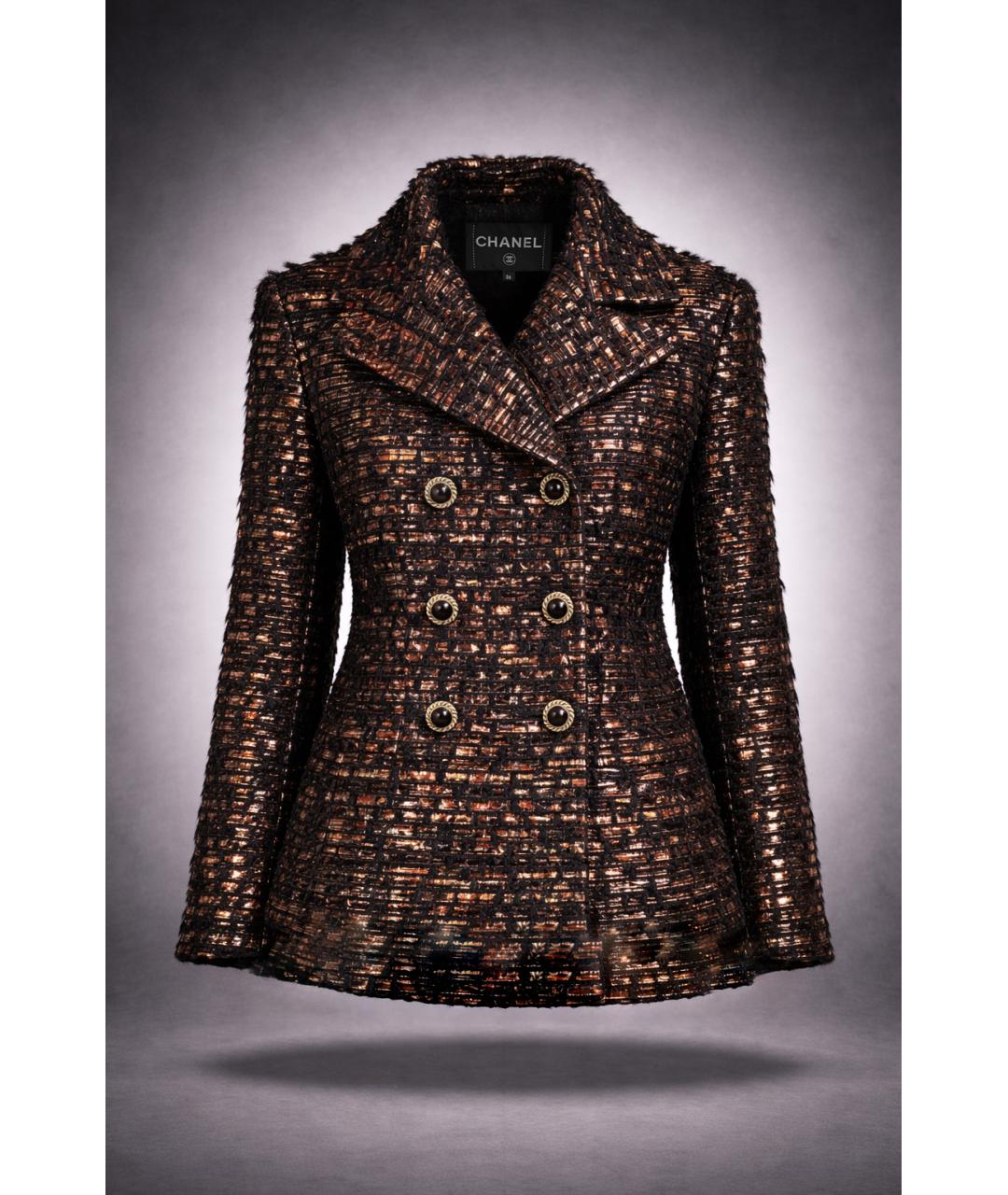 CHANEL Черный твидовый жакет/пиджак, фото 6