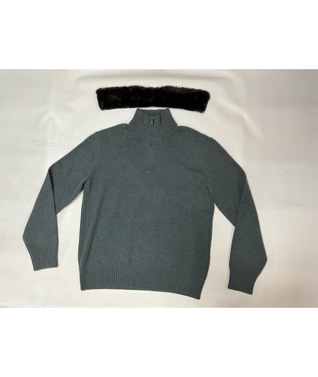 LORO PIANA Бирюзовый кашемировый джемпер / свитер, фото 3