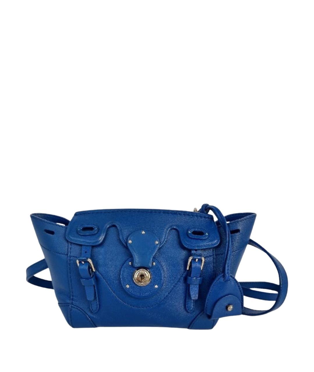 RALPH LAUREN Синяя кожаная сумка через плечо, фото 1