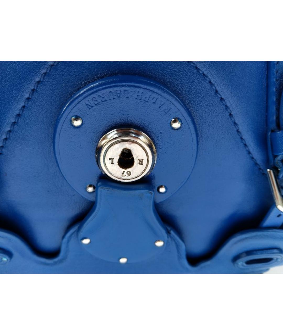 RALPH LAUREN Синяя кожаная сумка через плечо, фото 8