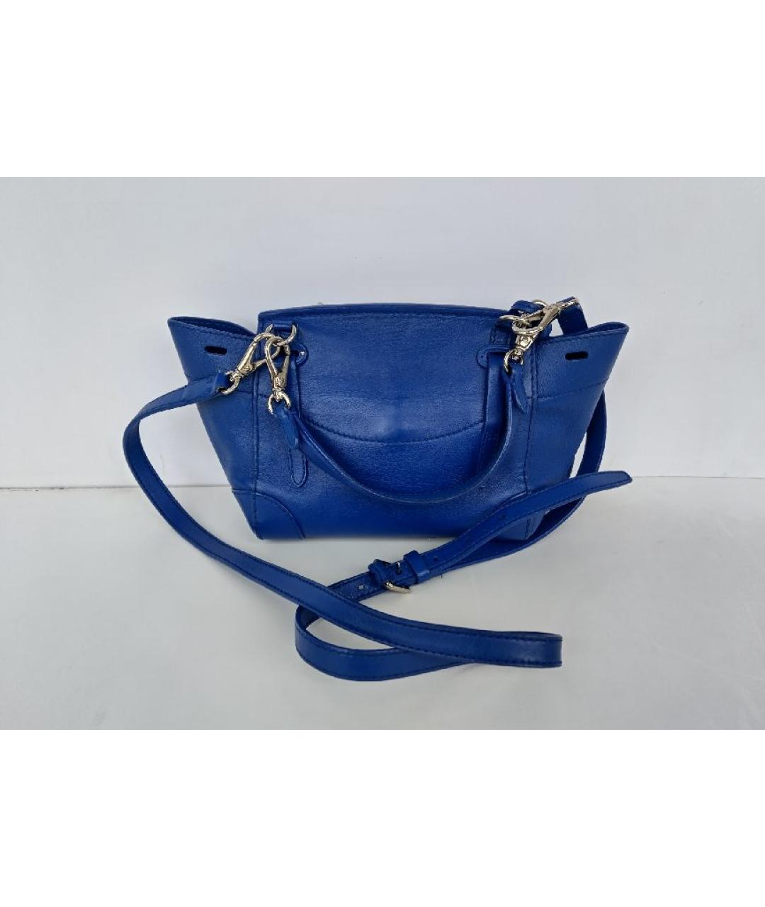 RALPH LAUREN Синяя кожаная сумка через плечо, фото 2