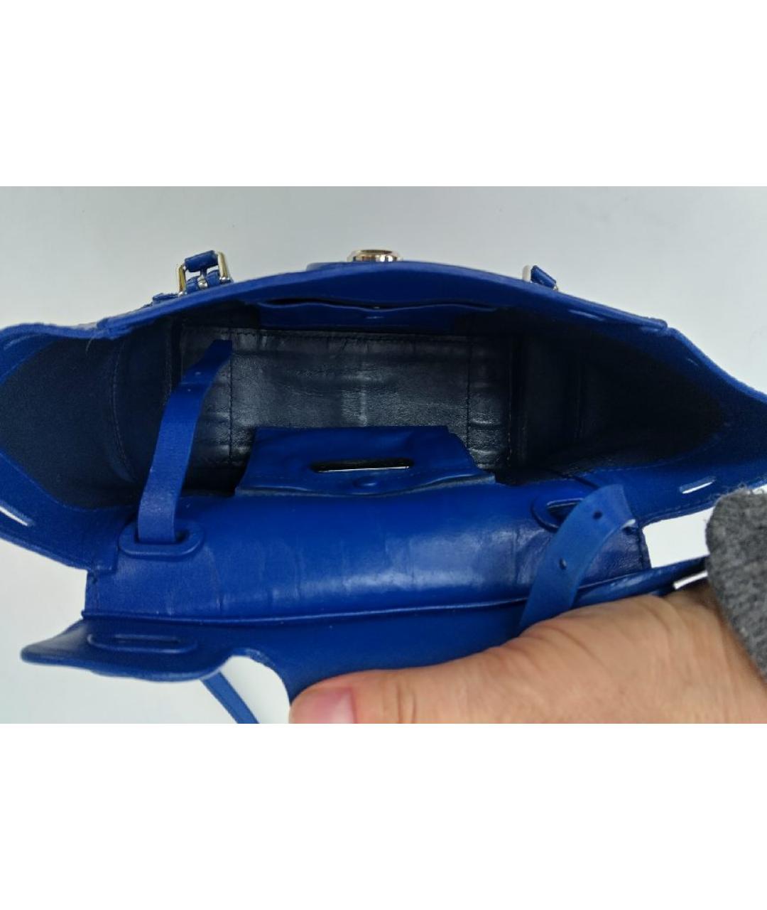 RALPH LAUREN Синяя кожаная сумка через плечо, фото 6