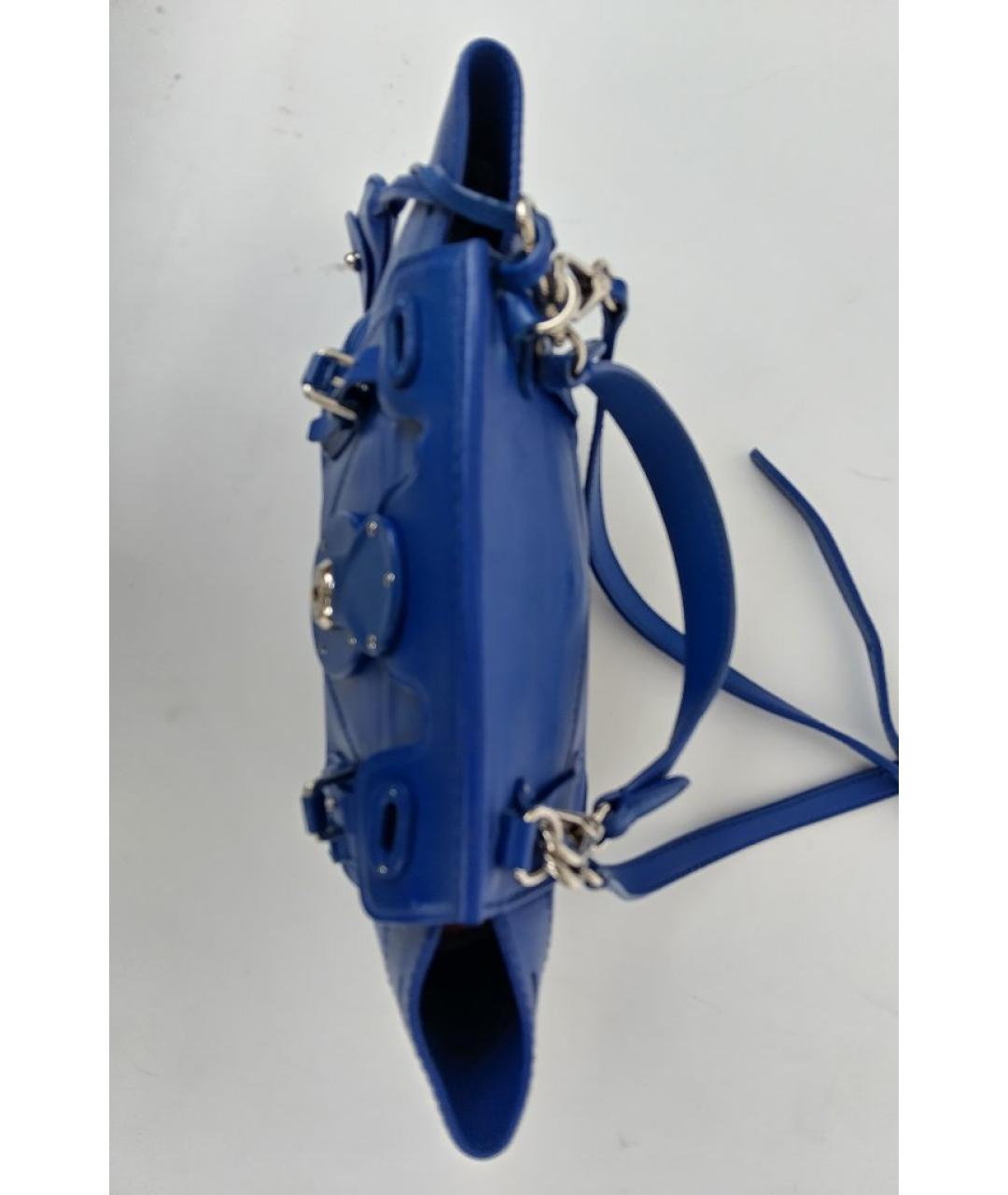 RALPH LAUREN Синяя кожаная сумка через плечо, фото 4