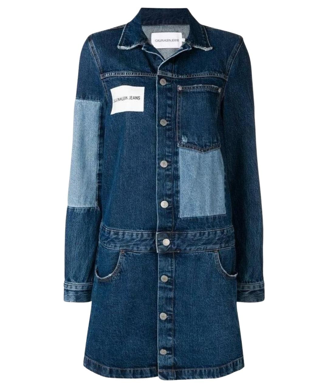 CALVIN KLEIN Голубое деним пальто, фото 1