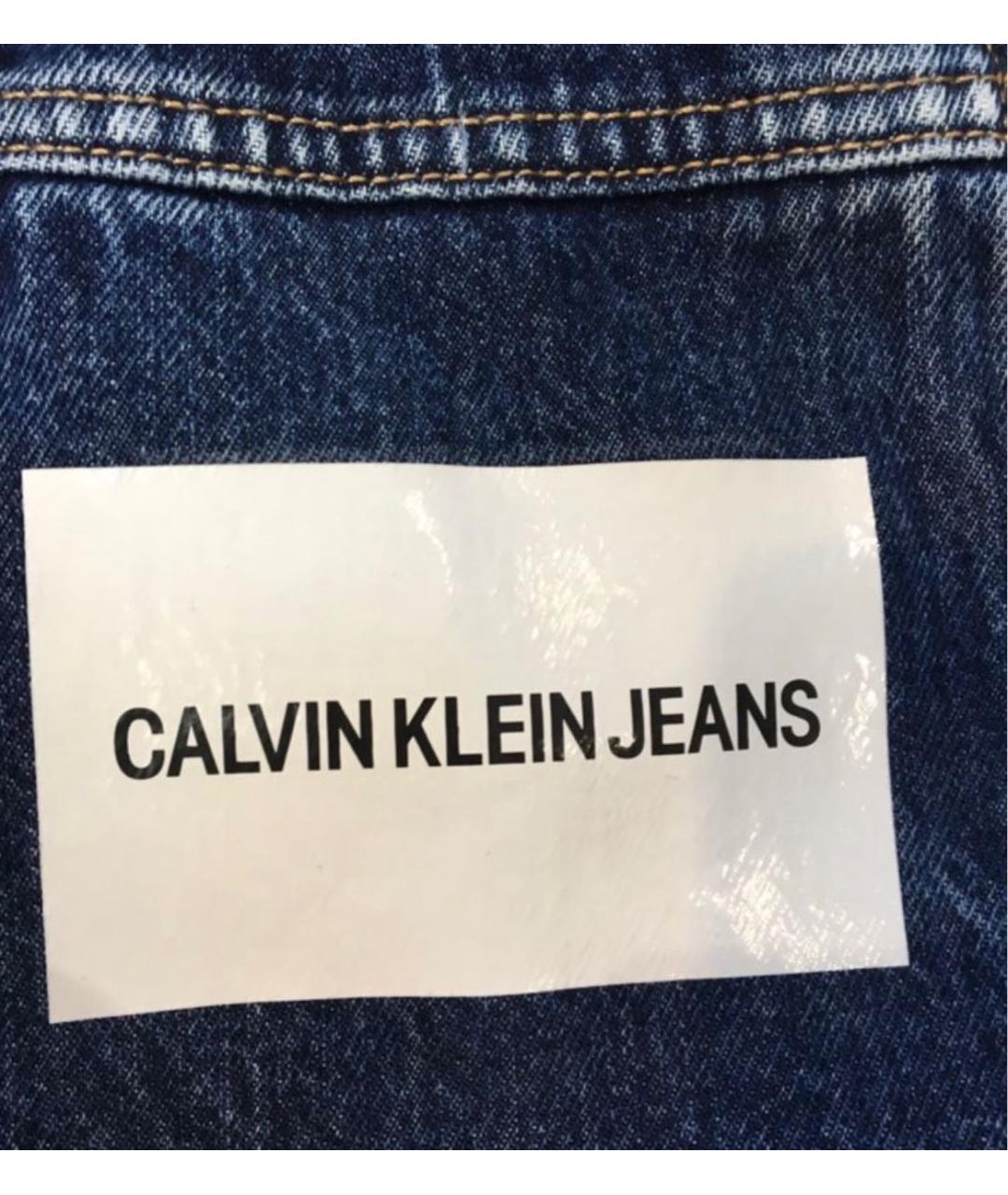 CALVIN KLEIN Голубое деним пальто, фото 7