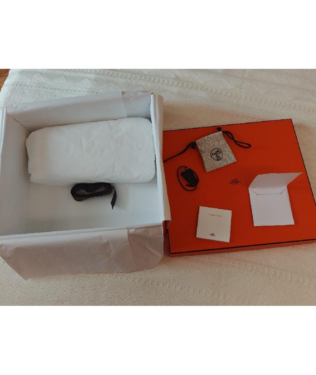 HERMES Черная тканевая сумка через плечо, фото 6